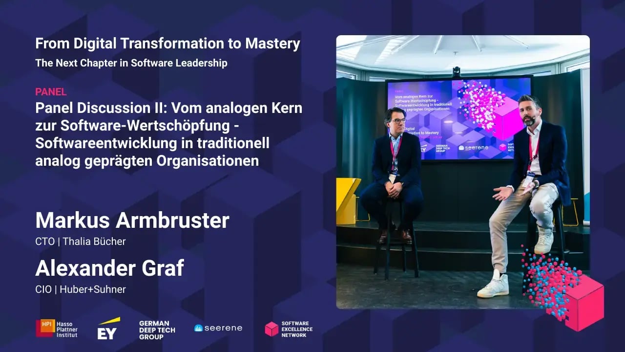 Markus Armbruster | CTO | Thalia Bücher Alexander Graf | CIO | Huber+Suhner