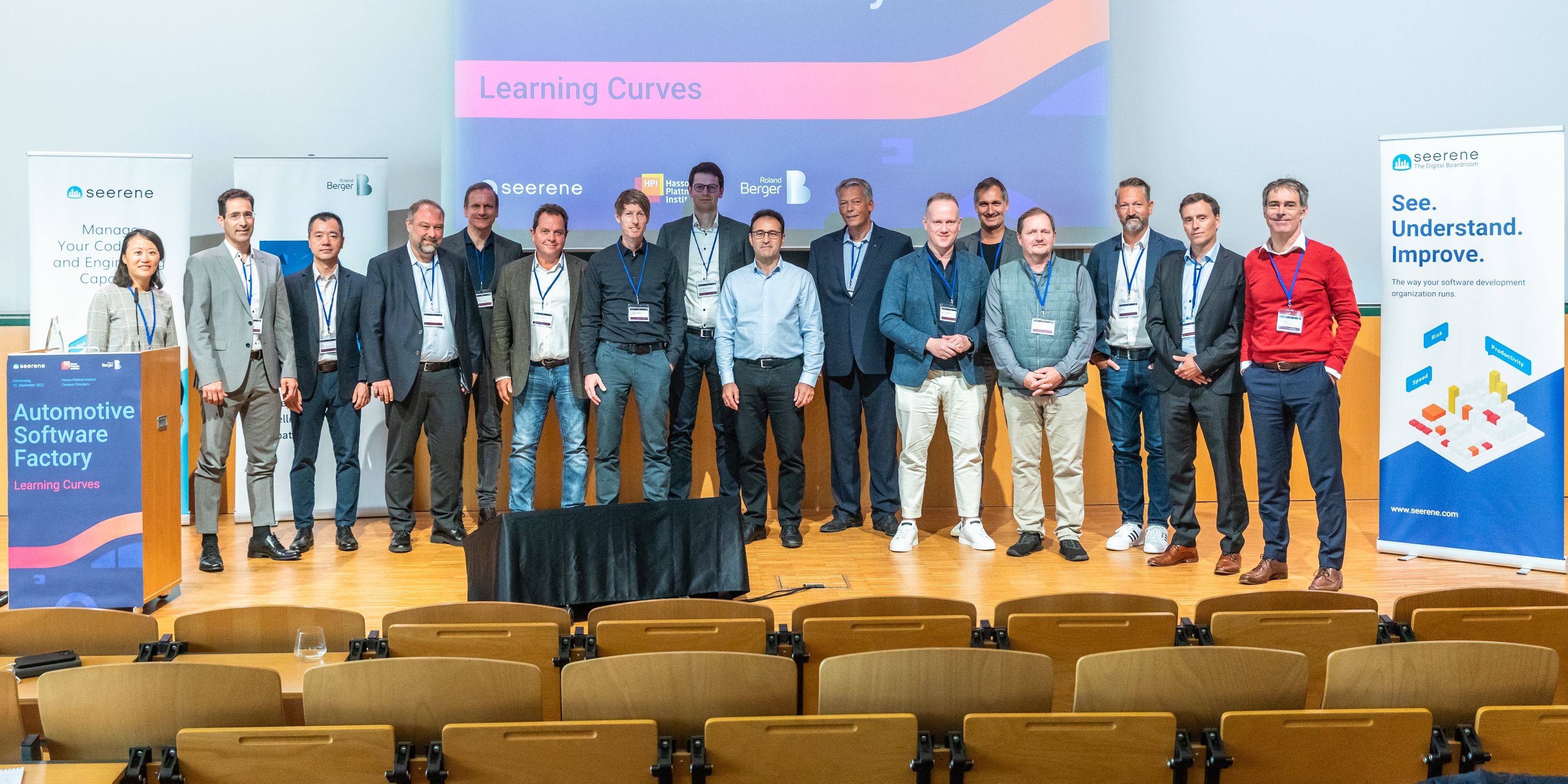 The Learning Curves Automotive Event at the HPI and its Speakers Collegium, including Marc Hildebrandt, Dr. Johannes Bohnet, Carsten Rönneburg